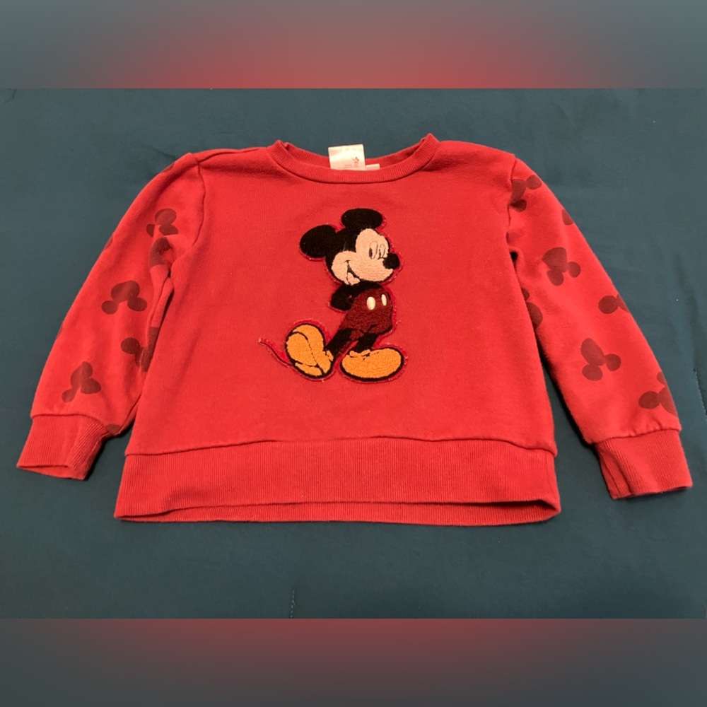Disney Red Kids Sweatshirt with Mickey Mouse Design